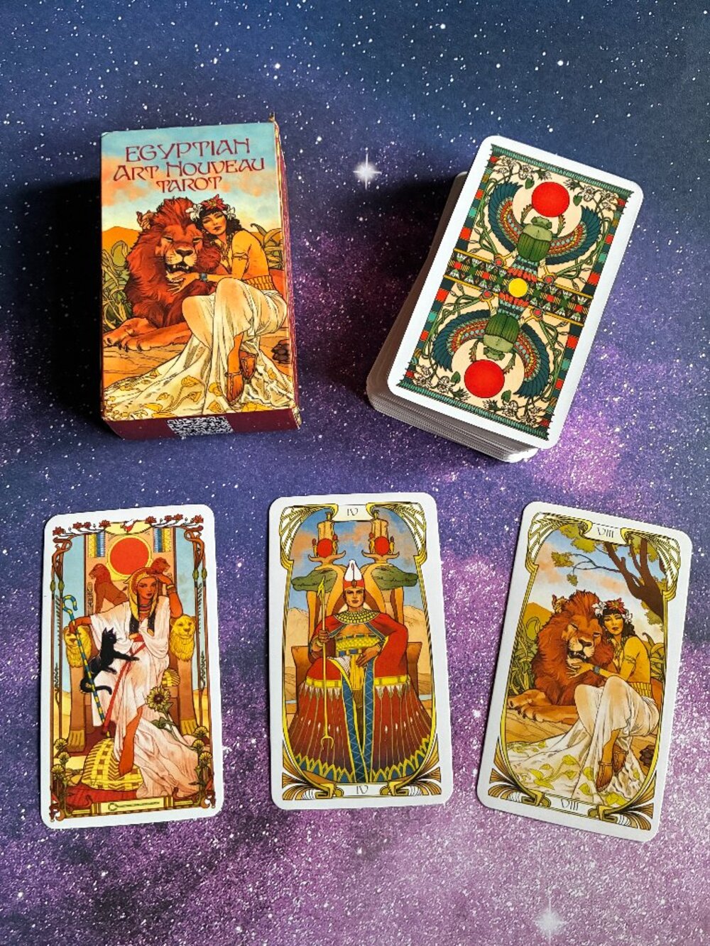 Egyptian Art Nouveau Tarot Card Deck, Rare Vintage 1800's Design, Rider-Waite